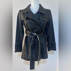 Paule Ka Vintage Designer Black Unique Short Trench Coat Size 38/ US 6